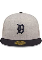 New Era Detroit Tigers Mens Grey Heather Patch 59FIFTY Fitted Hat