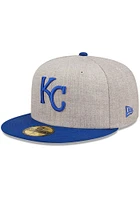 New Era Kansas City Royals Mens Grey Heather Patch 59FIFTY Fitted Hat