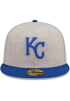 New Era Kansas City Royals Mens Grey Heather Patch 59FIFTY Fitted Hat