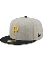 New Era Pittsburgh Pirates Mens Grey Heather Patch 59FIFTY Fitted Hat
