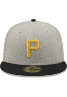 New Era Pittsburgh Pirates Mens Grey Heather Patch 59FIFTY Fitted Hat