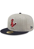 New Era St Louis Cardinals Mens Grey Heather Patch 59FIFTY Fitted Hat