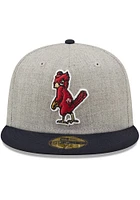 New Era St Louis Cardinals Mens Grey Heather Patch 59FIFTY Fitted Hat