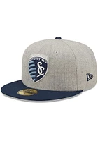 New Era Sporting Kansas City Mens Grey Heather Patch 59FIFTY Fitted Hat
