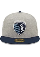 New Era Sporting Kansas City Mens Grey Heather Patch 59FIFTY Fitted Hat
