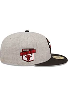 New Era Chicago Bulls Mens Grey Heather Patch 59FIFTY Fitted Hat