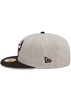 New Era Chicago Bulls Mens Grey Heather Patch 59FIFTY Fitted Hat