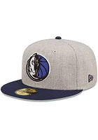 New Era Dallas Mavericks Mens Grey Heather Patch 59FIFTY Fitted Hat