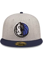 New Era Dallas Mavericks Mens Grey Heather Patch 59FIFTY Fitted Hat