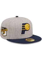 New Era Indiana Pacers Mens Grey Heather Patch 59FIFTY Fitted Hat