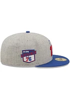 New Era Philadelphia 76ers Mens Grey Heather Patch 59FIFTY Fitted Hat