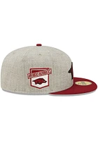 New Era Arkansas Razorbacks Mens Grey Heather Patch 59FIFTY Fitted Hat