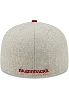 New Era Arkansas Razorbacks Mens Grey Heather Patch 59FIFTY Fitted Hat
