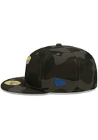New Era Kansas Jayhawks Mens Black Camo 59FIFTY Fitted Hat