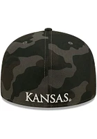 New Era Kansas Jayhawks Mens Black Camo 59FIFTY Fitted Hat