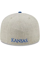 New Era Kansas Jayhawks Mens Grey Heather Patch 59FIFTY Fitted Hat