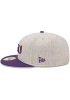 New Era LSU Tigers Mens Grey Heather Patch 59FIFTY Fitted Hat