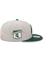 New Era Michigan State Spartans Mens Grey Heather Patch 59FIFTY Fitted Hat