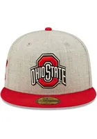 New Era Ohio State Buckeyes Mens Grey Heather Patch 59FIFTY Fitted Hat