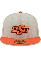 New Era Oklahoma State Cowboys Mens Grey Heather Patch 59FIFTY Fitted Hat
