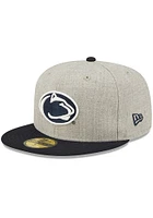 New Era Penn State Nittany Lions Mens Grey Heather Patch 59FIFTY Fitted Hat