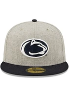 New Era Penn State Nittany Lions Mens Grey Heather Patch 59FIFTY Fitted Hat