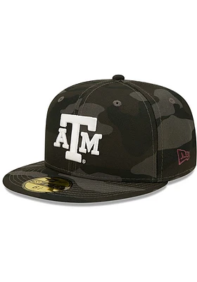 New Era Texas A&M Aggies Mens Black Camo 59FIFTY Fitted Hat