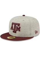 New Era Texas A&M Aggies Mens Grey Heather Patch 59FIFTY Fitted Hat