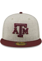 New Era Texas A&M Aggies Mens Grey Heather Patch 59FIFTY Fitted Hat