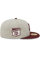 New Era Texas A&M Aggies Mens Grey Heather Patch 59FIFTY Fitted Hat