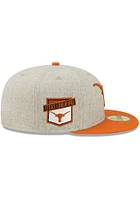 New Era Texas Longhorns Mens Grey Heather Patch 59FIFTY Fitted Hat