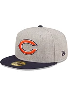 New Era Chicago Bears Mens Grey Heather Patch 59FIFTY Fitted Hat