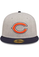 New Era Chicago Bears Mens Grey Heather Patch 59FIFTY Fitted Hat