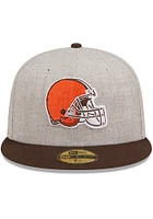 New Era Cleveland Browns Mens Grey Heather Patch 59FIFTY Fitted Hat