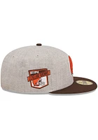 New Era Cleveland Browns Mens Grey Heather Patch 59FIFTY Fitted Hat