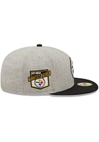 New Era Pittsburgh Steelers Mens Grey Heather Patch 59FIFTY Fitted Hat