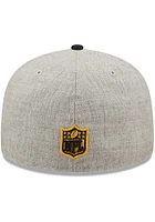 New Era Pittsburgh Steelers Mens Grey Heather Patch 59FIFTY Fitted Hat