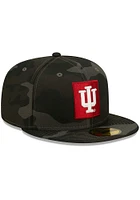 New Era Indiana Hoosiers Mens Black Camo 59FIFTY Fitted Hat