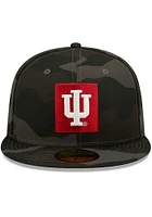 New Era Indiana Hoosiers Mens Black Camo 59FIFTY Fitted Hat