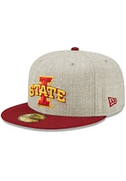 New Era Iowa State Cyclones Mens Grey Heather Patch 59FIFTY Fitted Hat