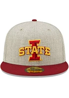 New Era Iowa State Cyclones Mens Grey Heather Patch 59FIFTY Fitted Hat