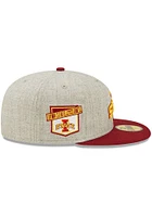 New Era Iowa State Cyclones Mens Grey Heather Patch 59FIFTY Fitted Hat