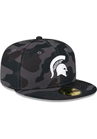 New Era Michigan State Spartans Mens Black Camo 59FIFTY Fitted Hat