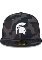 New Era Michigan State Spartans Mens Black Camo 59FIFTY Fitted Hat