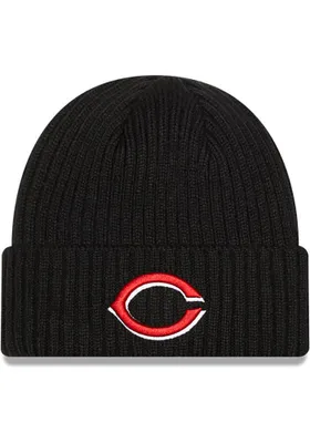 New Era Cincinnati Reds Jr Core Classic Cuff Baby Knit Hat - Black