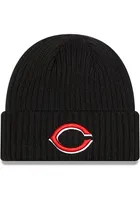 New Era Cincinnati Reds Jr Core Classic Cuff Baby Knit Hat - Black