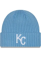 New Era Kansas City Royals Jr Core Classic Cuff Baby Knit Hat - Light Blue