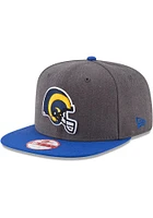 New Era Los Angeles Rams Graphite Retro Helmet 2T Heather 9FIFTY Mens Snapback Hat