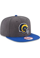 New Era Los Angeles Rams Graphite Retro Helmet 2T Heather 9FIFTY Mens Snapback Hat