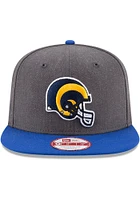 New Era Los Angeles Rams Graphite Retro Helmet 2T Heather 9FIFTY Mens Snapback Hat